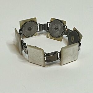 Faux, Costume, Estate Jewelry, Block White Tone, Bracelet